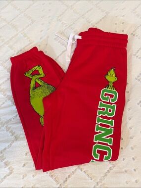 Red Grinch Graphic Jogger Sweatpants